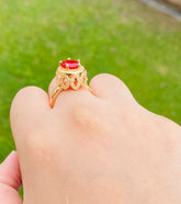 Zircon Ring-140 (Maroon)