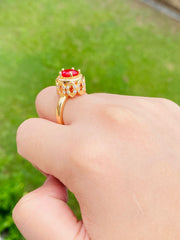 Zircon Ring-140 (Maroon)