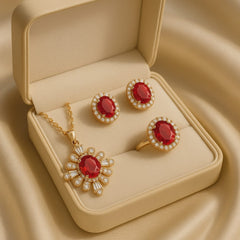 Zircon Locket Set-54 (Maroon)