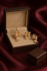 Zircon Locket Set-60 (Golden) (Bird)