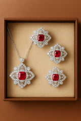 Zircon Locket Set-55 (Maroon)