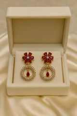 Zircon Earring-130 (Maroon)