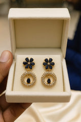 Zircon Earring-130 (Black)