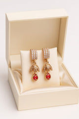 Zircon Earring-133 (Maroon)