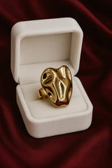Gold Plated Stainless Steel Ring-01 (Molten)