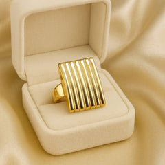 Gold Plated Stainless Steel Ring-10 (Bar)