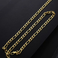 Gold Chain-91 (Figaro Chain / Golden)