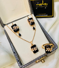 Zircon Locket Set-70 (Black)