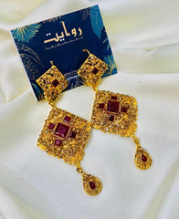 Fancy Earring-438 (Maroon)