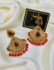 Fancy Earring-444 (Maroon)