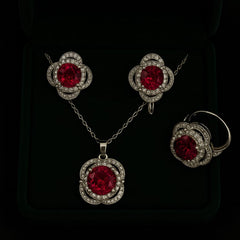 Zircon Locket Set-74 (Maroon)