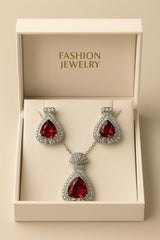 Zircon Locket Set-93 (Maroon)