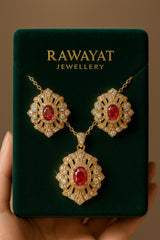 Zircon Locket Set-77 (Maroon)