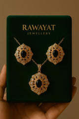 Zircon Locket Set-77 (Black)