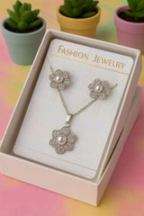 Zircon Locket Set-82 (Silver)