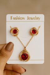 Zircon Locket Set-91 (Maroon)