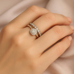Zircon Ring-139 (Silver) (Double Ring)