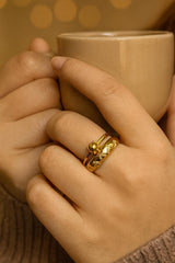 Zircon Ring-147 (Golden)
