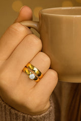 Zircon Ring-146 (White) (Double Ring)
