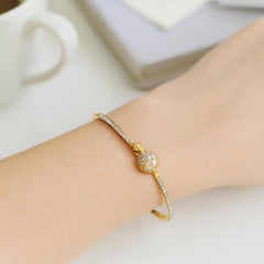Zircon Kara Bracelet-07 (White) (Openable)