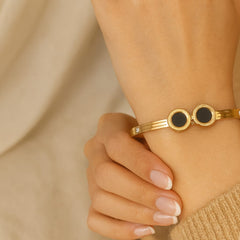 Stainless Steel Kara Bracelet-04 (Black)