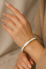 Stainless Steel Kara Bracelet-09 (White)