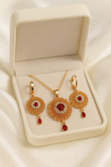 Zircon Locket Set-110 (Maroon)