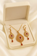 Zircon Locket Set-109 (Maroon)