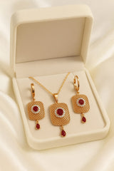 Zircon Locket Set-108 (Maroon)
