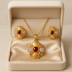 Zircon Locket Set-106 (Maroon)