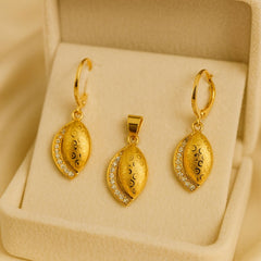 Gold Plated Locket Set-09 (Golden)