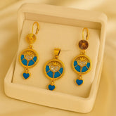 Gold Plated Locket Set-06 (Ferozi)