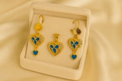 Gold Plated Locket Set-05 (Ferozi)