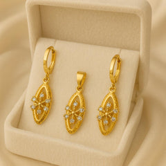 Gold Plated Locket Set-01 (Golden)