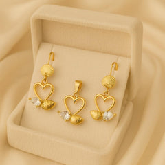 Gold Plated Locket Set-02 (Rose Golden)