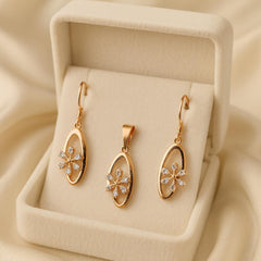 Gold Plated Locket Set-01 (Rose Gold)