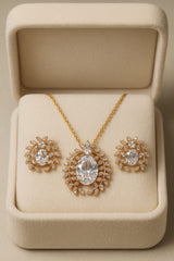 Zircon Locket Set-59 (Golden) (White)