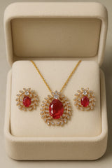 Zircon Locket Set-59 (Golden) (Maroon)