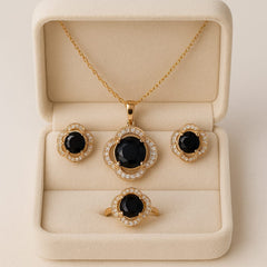 Zircon Locket Set-119 (Black)