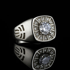 Zircon Ring-185 (Silver) (Men)