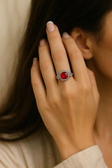 Zircon Ring-182 (Maroon)