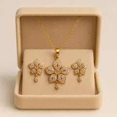 Zircon Locket Set-124 (Golden)
