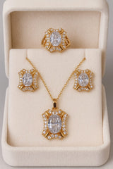 Zircon Locket Set-127 (Golden/White)