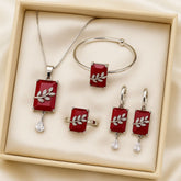 zircon locket set & Kara-01 (Silver/Maroon)