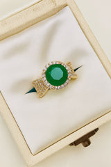 Zircon Flower Ring-206 (Green)