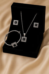 zircon locket set & Kara-02 (Silver/Black)