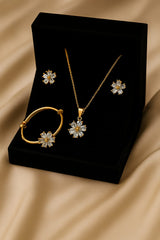 zircon locket set & Kara-04 (White) (Flower)