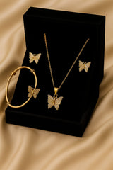 zircon locket set & Kara-03 (Golden) (Butterfly)
