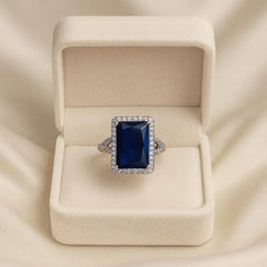 Zircon Ring-207 (Silver/Blue)