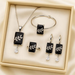 zircon locket set & Kara-01 (Silver/Black)